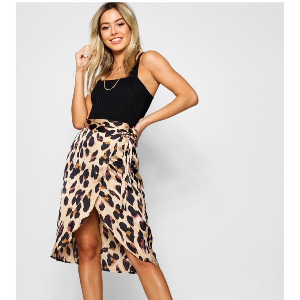 Leopard wrap skirt